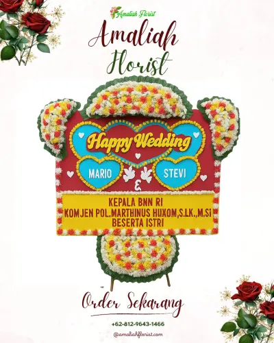 Karangan Papan Bunga Pernikahan di Tegalgandu